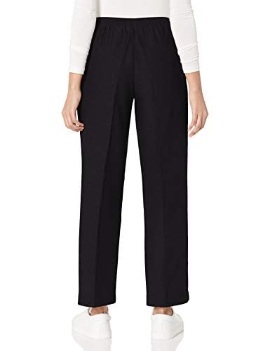 Alfred Dunner Women's All Around Elastic Waist Polyester Pants Poly  Proportioned Medium, Black, 12 Petite - Walmart.com