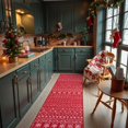 thumbnail image 2 of Lahome Moroccan Christmas Rug,2'x6'Christmas Runner Rug,Holiday Machine Washable Non Slip Xmas Decoration Kitchen Area Rug Mat,Indoor Christmas Carpets for Living Room,Red, 2 of 7