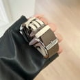 thumbnail image 5 of Leather Band Compatible with Apple Watch Band 38mm 40mm 41mm Women Men Dressy Breathable Rope Leather Strap for iWatch SE Series 9 8 7 6 5 4 3 2 1,WhiteCoffee, 5 of 6