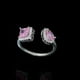 thumbnail image 3 of Jumpingount Anillo de apertura para mujer, anillos de circón, decoraciones de mano ajustables, novia, chicas, joyería chapada, regalo de citas, joyería Ropa, zapatos y accesorios Miscelánea Rosado Jumpingount AP014481-03, 3 of 6