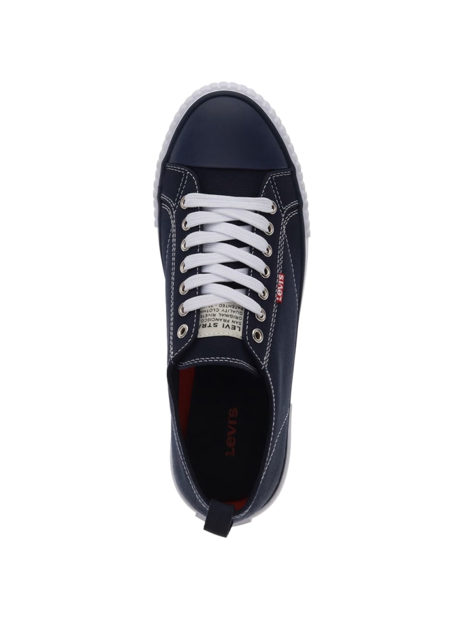 LEVI\'S Mens Navy Removable Insole Anikin Round Toe Lace-Up Sneakers Shoes 10 Levi main image 3