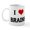 White, variant on CafePress - I Love BRAINS Mug - 11 oz Ceramic Mug - Novelty Coffee Tea Cup