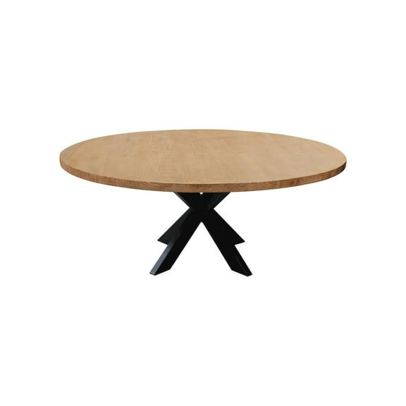 Moti Logan 60" Round Dining Table In Natural Finish