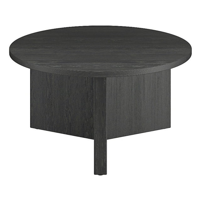 Henn&Hart 32" Round Engineered Wood Coffee Table in Charcoal Gray