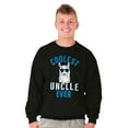 thumbnail image 4 of Best Llama Uncle Fathers Day Birthday Men's Big & Tall Crewneck Sweatshirt Brisco Brands 2X, 4 of 5