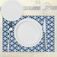 thumbnail image 3 of Ambesonne Navy Place Mats Set of 4, Marine Life Woven Composition, Standard Size, Navy Blue and White, 3 of 6
