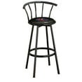 thumbnail image 1 of The Furniture King Bar Stool Black Metal with a Comic Superhero Themed Decal (Superman Round - Black), 1 of 2