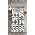 thumbnail image 3 of Ambesonne Abstract Quilted Bedspread Set 2 Pcs, Trippy Fractal Rounds, Twin Size, Black and White, 3 of 3