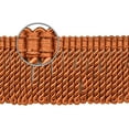 thumbnail image 2 of 3" (7.5cm) Fancy Solid Woven Gimp Header Satiny Bullion Fringe Trim # BFS3WVN,, Dark Rust Orange #K50 (Dark Brown Orange) Sold By The Yard (36"/3 ft/0.9m), 2 of 2