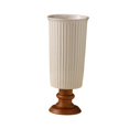 thumbnail image 4 of Florero de porcelana, elegante jarrón decorativo de escritorio para arreglos florales Líneas verticales, 4 of 9