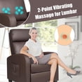 thumbnail image 5 of Giantex Massage Recliner Chair, Ergonomic Adjustable Single Sofa with Padded Seat, Backrest, Footrest, Reclining Sofa with Remote Control, Modern Massage Recliner for Living Room, Office (Coffee), 5 of 10