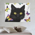 thumbnail image 4 of COMIO Cute Naughty Kitten Tapestries Large Size 40x30 Inch Cat with Butterfly on Nose Tapestry for Bedroom Aesthetic Home Decor Living Room Boys Girls Playroom Backdrop Wall Tapestry, 4 of 7
