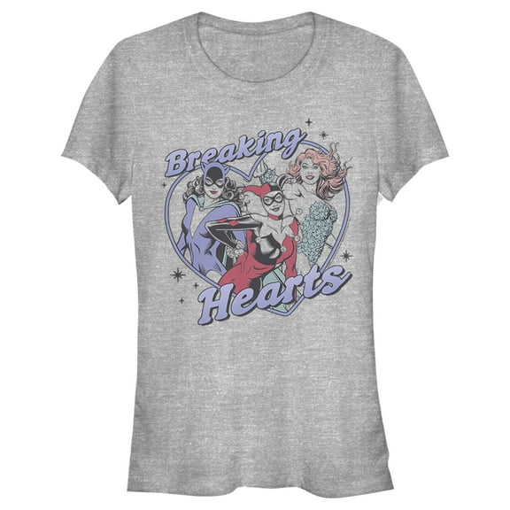 Junior's Batman Valentine's Day Heartbreaker Graphic Tee Athletic Heather Small