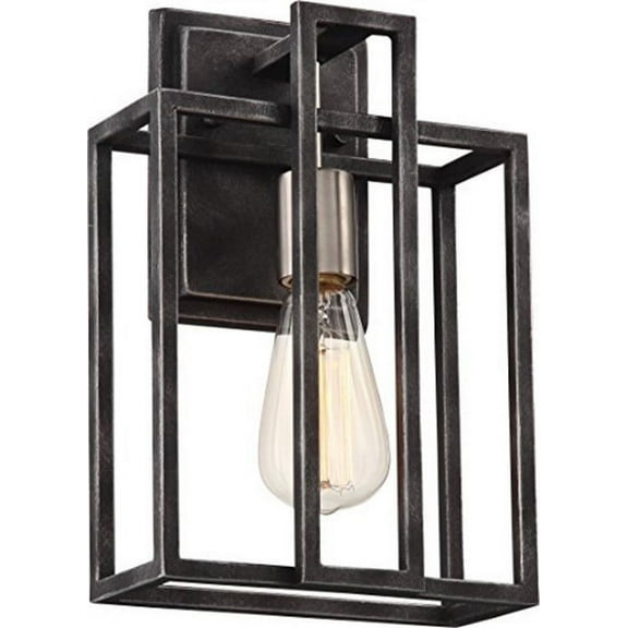 Nuvo 60-5856 - Lake Wall Sconce; Iron Black with Brushed Nickel Accent Finish