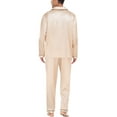 thumbnail image 5 of Mens Silk Satin Pajamas Long Sleeve Loungewear Two-piece Sleepwear Button-Down Pj Set, 5 of 6