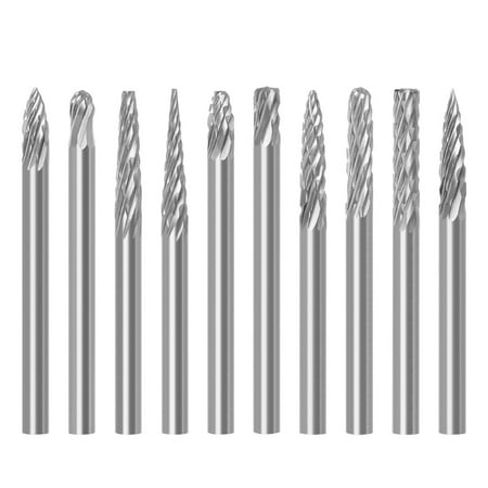 

ZUARFY Metal Drawing Tungsten Carbide Milling Cutter Rotary Tool 10 Pcs Abrasive Tools 3x3mm Wood Metal Stone s Carving