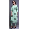 thumbnail image 2 of Bimba 3/4 Sleeve Straight Tunic Tops Printed Kurta Summer Wear For Women, 2 of 6