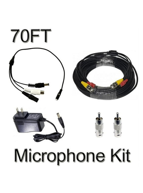 BlueCCTV CCTV Microphone Kits for Q-SEE, Swann Any Surveillance DVR Security Systems 70FT