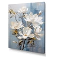 thumbnail image 2 of Designart "Painted Blue And Gold Magnolias III" Magnolias Wall Decor, 2 of 7