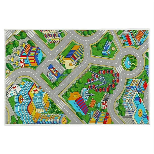 Amzcrzy Funda Nórdica, Sábana, Funda De Almohada De Satén, Alfombra De Juego Para Bebé, Alfombra Antideslizante Para Gatear, Alfombra De Carretera De Poliéster, Alfombra Rectangular Lavable Para Niño