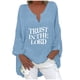 thumbnail image 1 of Top estampado de manga larga y cuello en V para mujer, transpirable, corte holgado, largo hasta la cadera, para leggings, tallas S-XXL, 1 of 5