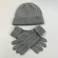 thumbnail image 4 of Bmisegm Winter Scarf Hat and Gloves Set for Cozy Everyday Wear with Soft Thermal Knit Comfort Grey_04 One Size, 4 of 4