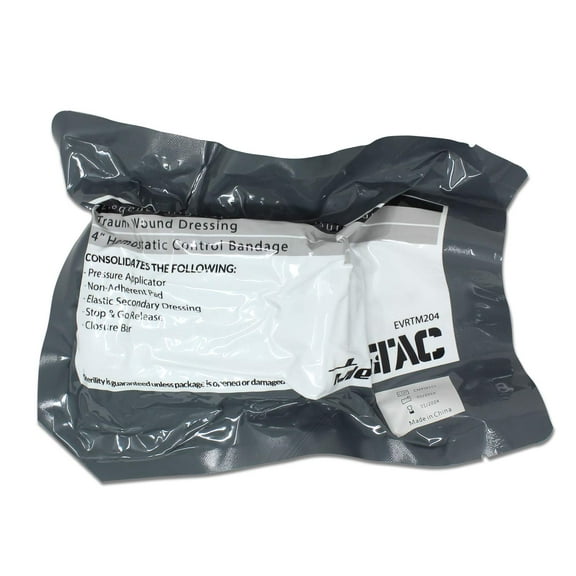 MedITAC Emergency Hemostatic Pressure Bandage 4 Inch for Trauma Wound Dressing