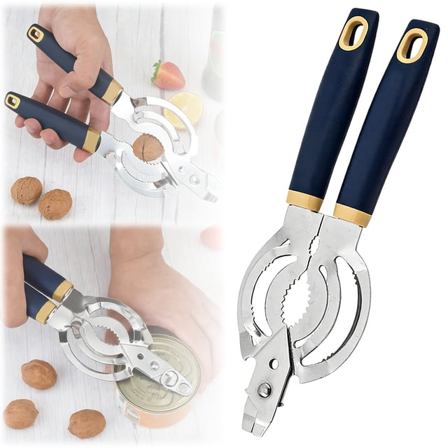 Stainless Steel Jar Opener Easy Twist Jar Opener for Seniors with Arthritis,Multifunctional Easy Grip Lid Opener for Jars & Bottles(Blue)