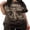 White Print, variant on Women Fashion Gothic T-Shirts Vintage Skull Print Crew Neck Short Sleeve Loose Shirts Summer Casual Tops Streetwear