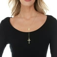 thumbnail image 2 of Floreo 10k Yellow Gold or Tri-Gold 2mm Rosary with Virgin Mary Medal and Crucifix of Jesus Cross Pendant Chain Necklace, 2 of 4