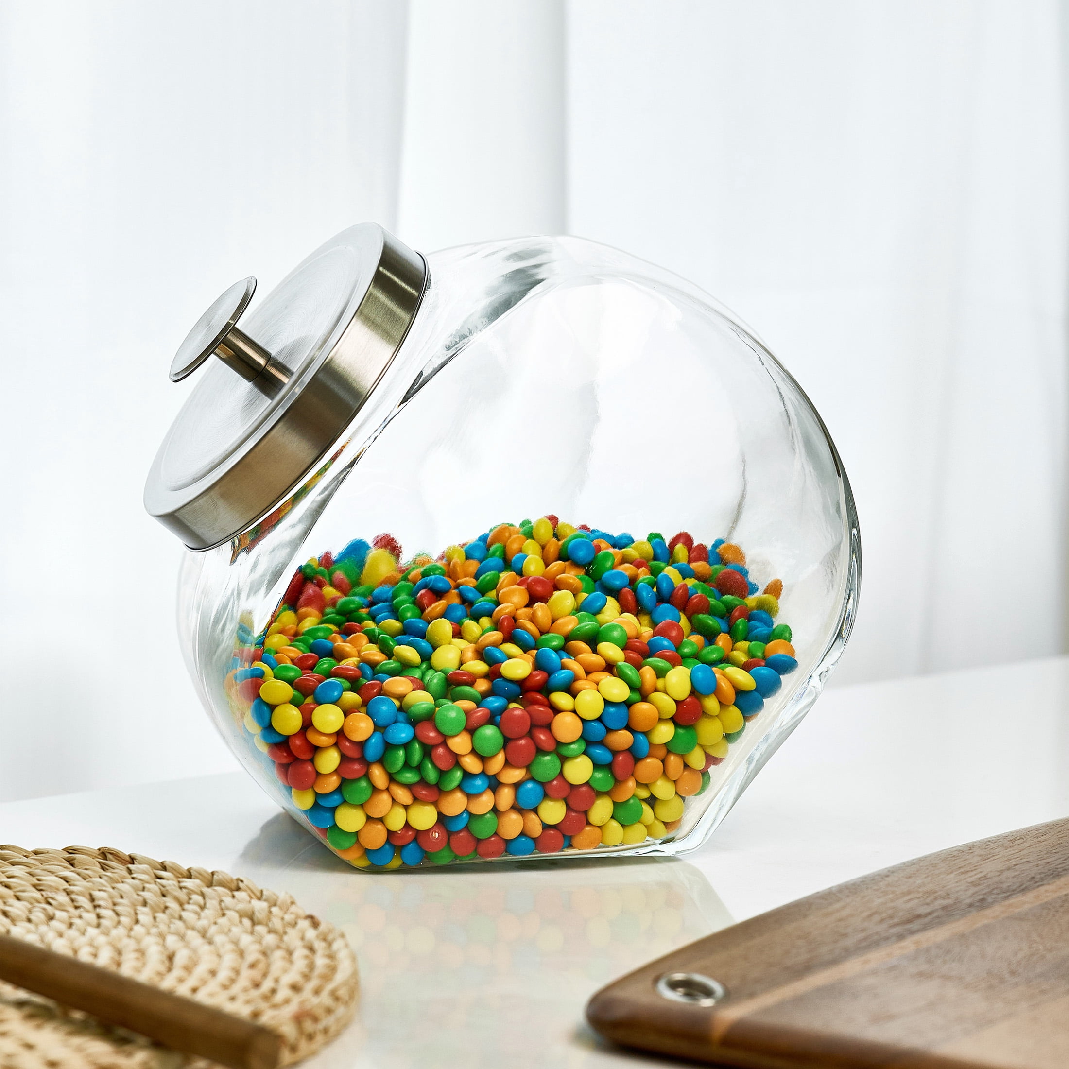 Mainstays Glass Candy Jar with Lid, 145 oz