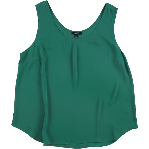 Blusa sin mangas sólida verde extragrande Alfani