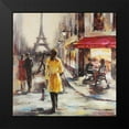 thumbnail image 2 of Atelier B Art Studio 20x20 Black Modern Framed Museum Art Print Titled - Yellow coat woman walking on the street, 2 of 5