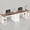 White+Browm, variant on Farmhouse Two Person Computer Desk with 3 Drawers and Storage Shelves, 96.5" Long Home Office Desk