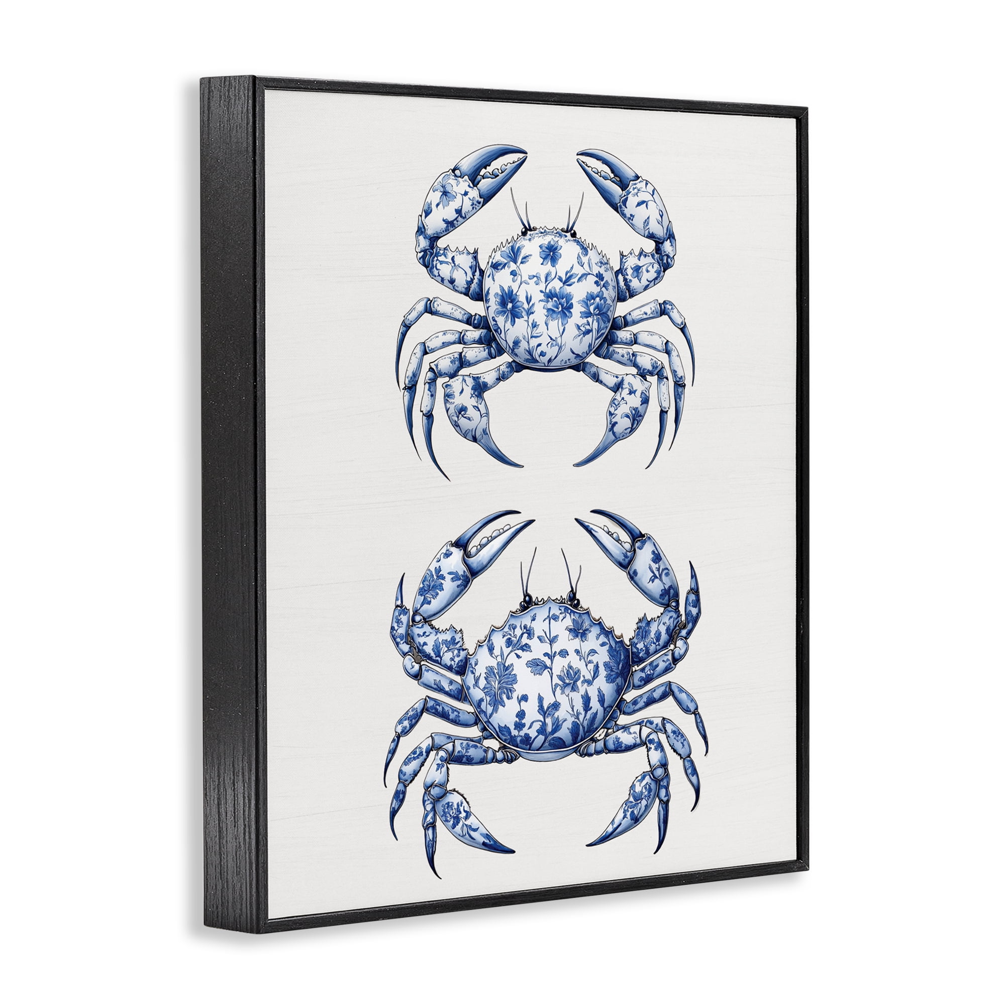 Vintage Toile Crabs Black Framed Giclee Art, design by Lettered and Lined
