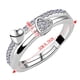 thumbnail image 2 of Anillo de corazón a corazón, anillo abierto de moda femenina con incrustaciones de circonio, joyería para damas. El anillo, 2 of 2