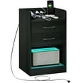 thumbnail image 1 of HOMCOM Nightstand with Charging Station, LED Bedside Table with 2 Drawers, 1 of 10
