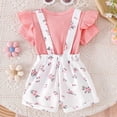 thumbnail image 6 of Toddler Overalls Girls 3-6 Months Kids Girl Summer Clothes Short Sleeve Overall Jumpsuit with Top and Romper Toddler Girl Summer Outfits Set, 6 of 7