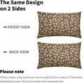 thumbnail image 6 of Brown Beige Daisy Floral Lumbar Pillow Covers, Vintage Flowers 12x20 Inch Set of 2, Block Print Cotton Linen Throw Pillows, Farmhouse Decor for Sofa, Couch, Porch, Bed Cushion, Outdoor, 6 of 6