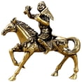 thumbnail image 4 of LABSERRON 1Pcs Monkey Riding Horse Statue Golden Brass Feng Shui Desktop Adornment 3.14X3.03X1.18In, 4 of 8