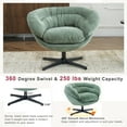 thumbnail image 5 of Modern Chenille Office Chair, 360° Swivel Round Accent Chair with Removable Cushion & Black Metal Base for Living Room, Bedroom, Office – Green, 5 of 6