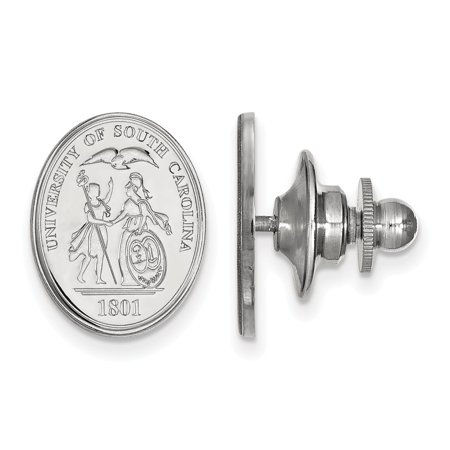 Solid 925 Sterling Silver University of South Carolina Crest Lapel Pin (12mm x 15mm)
