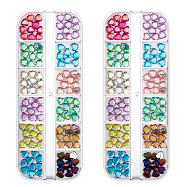 Diamantes de imitación para uñas de colores mezclados, diamantes de imitación planos para decoración de uñas DIY