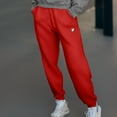 thumbnail image 3 of Dalix Heartly Ghost Embroidery Jogger Midweight Fleece Sweatpants Soft Lounge Pant Drawstring Waistband Pockets Womens in Red 3XL XXX-Large, 3 of 5