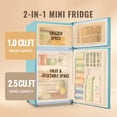thumbnail image 3 of WANAI 3.5 Cu.ft Mini Fridge with Freezer 2 Door Small Refrigerator with 7 Adjustable Thermostat Blue, 3 of 9