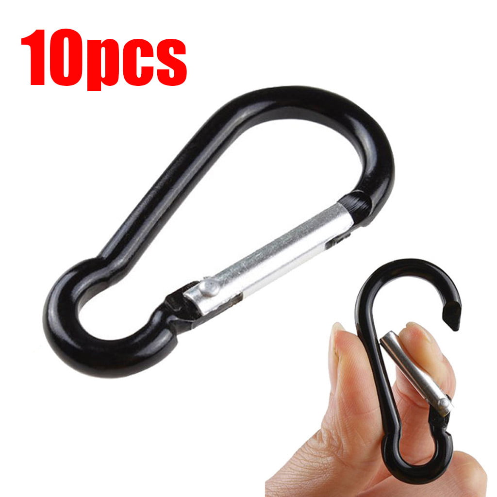 10pcs Aluminum Carabiner D-Ring Clip Snap Hook Climbing Key Chain Hiking Outdoor 