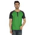 thumbnail image 1 of Inkmeso Short Raglan Sleeve Cotton Lightweight Solid T-Shirts Classic Henley T-Shirt For Mens, 1 of 7
