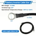 thumbnail image 3 of 1 Pcs Cable Inversor de Batería 10 AWG Gauge 8FT 3/8" Lug Cable de Batería Universal para Automóvil Vehículo Barco RV Solar Cobre Estañado Negro, 3 of 7