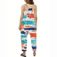 thumbnail image 3 of GERsome Girl's V Neck Sleeveless Jumpsuits Cute Print Spaghetti Straps Long Pants Casual Overalls Rompers With Pockets 5-14 Years（Size 11-12 Years/04#Colorful D), 3 of 6