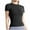 Black, variant on Ltctricy Workout Tops for Women Short Sleeve Crew Neck Athletic Tees Tight Yoga Sports Shirts